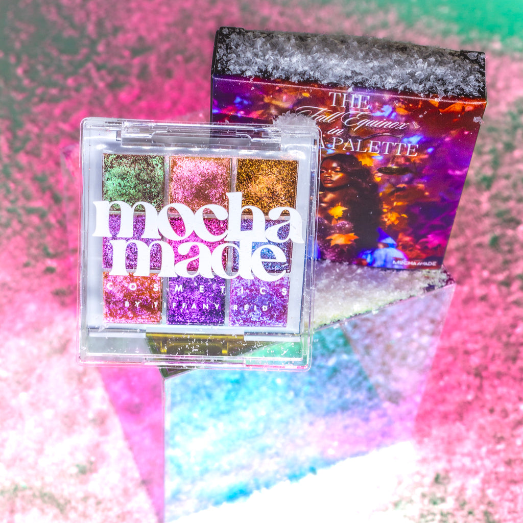 Stunning 6 pan mini multi chrome eyeshadow palette inspired by the enchanting balance of the season and the celestial elegance of Libra and the Autumnal Equinox of Fall
