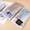 100 piece Laser Self adhesive Bag Double sided Opaque Laser Bag Holographic Magic Color Bag Express Packaging Bag Envelope Mail Bag Shading Bag Beauty Makeup Digital Product Plastic Bag Snack Bag