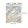 50 piece Holographic Bag Large size Resealable Polyester Film Self sealing Bag Laser Colorful Rainbow Pattern Self sealing Bag Suitable For Small Enterprises And Front Window Sample Bags