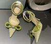  lime yellow green crystal rhinestone bow knot strap shoes holiday heels
