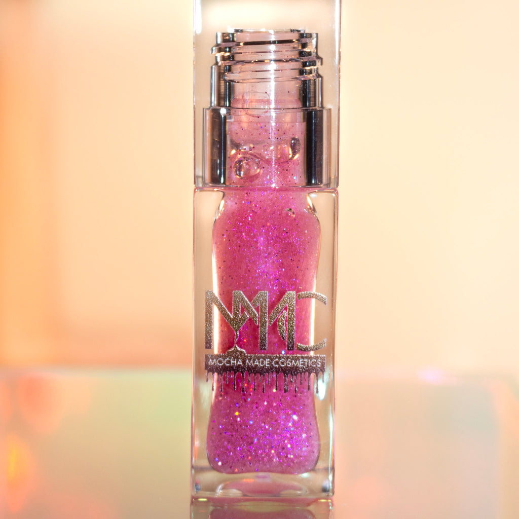 Baby Gworl pink ethereal gloss with a pink purple holographic color shift  shimmery sheer light pink lip gloss glossy lips shop pink lipgloss shine on jelly lip rihanna gloss bomb fenty beauty lip gloss collection perfectly best lipgloss winter lip gloss lip color pink lipgloss for dark lips fall pat mcgrath patrick ta light pink lipgloss natural pink lip gloss haus labs Too Faced Christmas Bake Shoppe Makeup Set Rare Beauty Selena Gomez liquid blush 