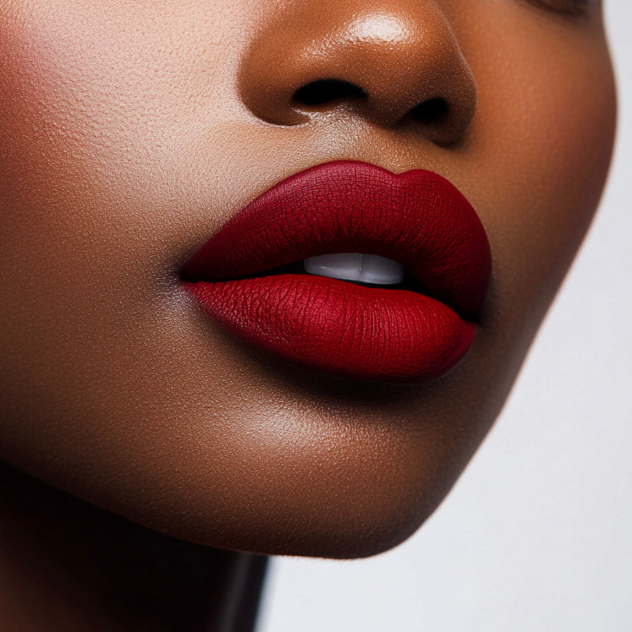 Rosewood is a deep burgundy red matte liquid lipstick Transfer proof smudge proof quick drying light to wear smooth long wear and velvety soft Vegan and cruelty free