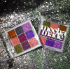 Multi chrome makeup eyeshadow palettes with glittery finish on a sparkling background