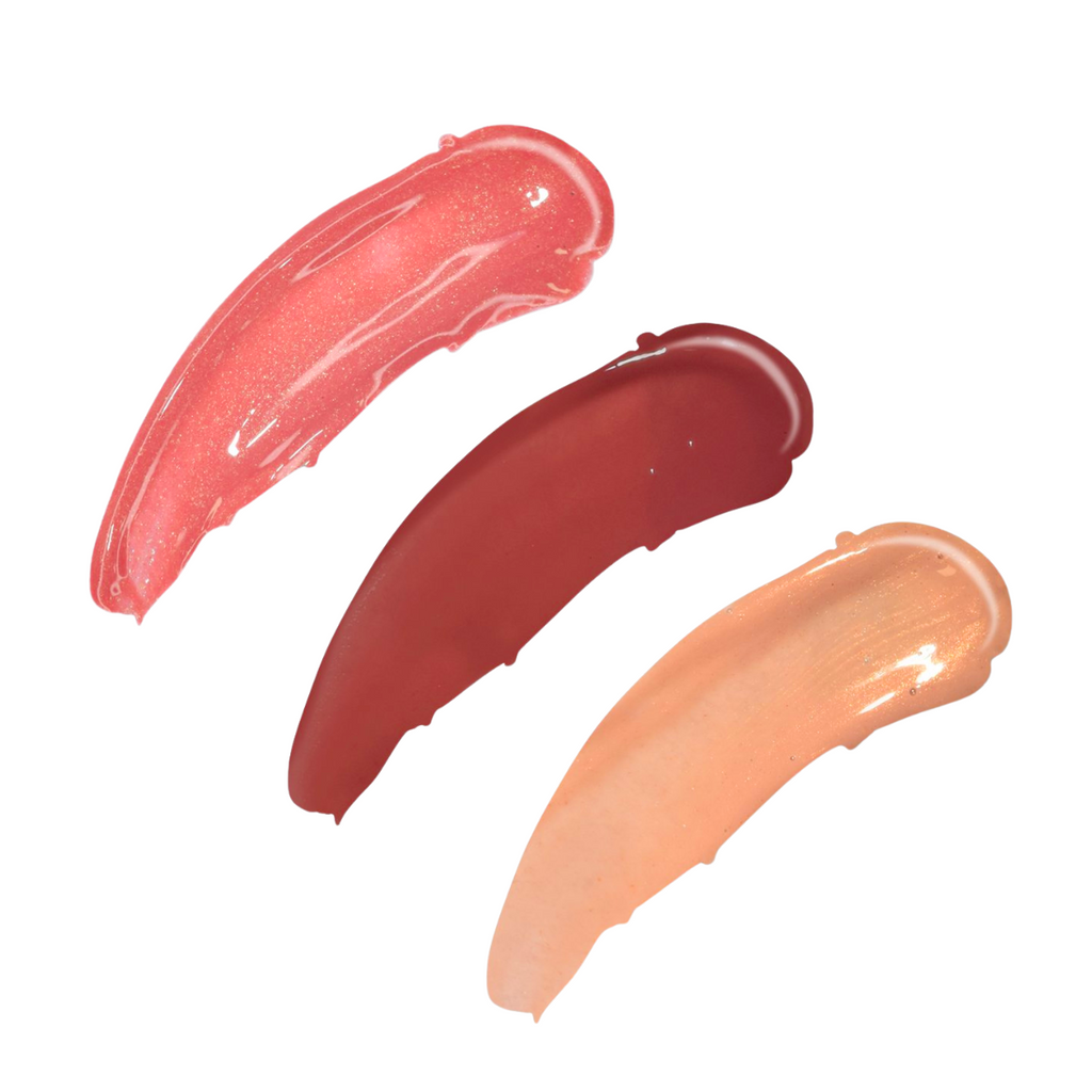 pinky mauve chocolate brown creamy beige nude lipgloss bundle set    