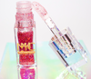 Ruby is a clear hydrating lip gloss with sparkling red and pink glitter